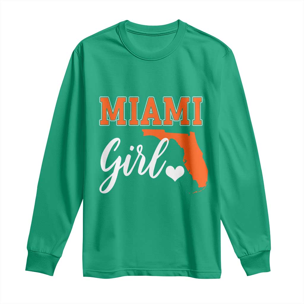 Miami Girl Pride Long Sleeve Shirt Florida State Map Local Love