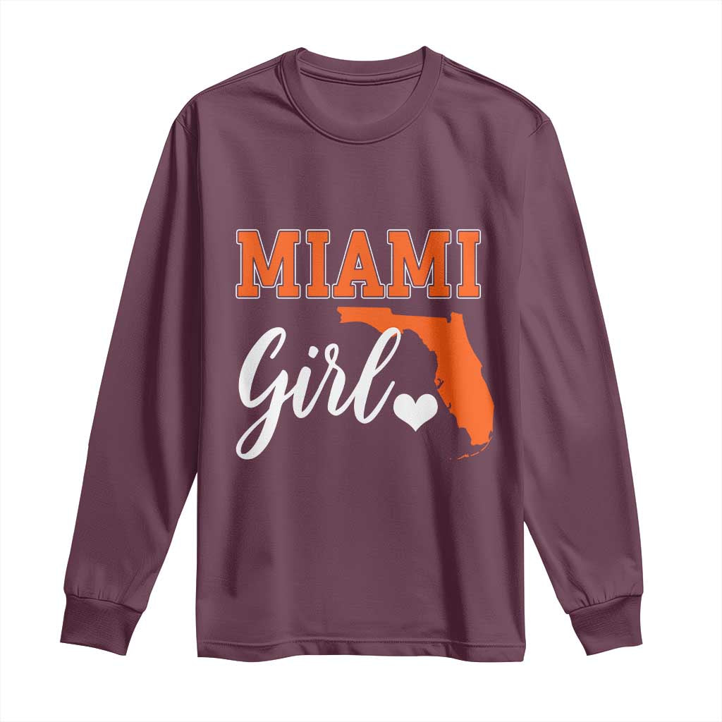 Miami Girl Pride Long Sleeve Shirt Florida State Map Local Love