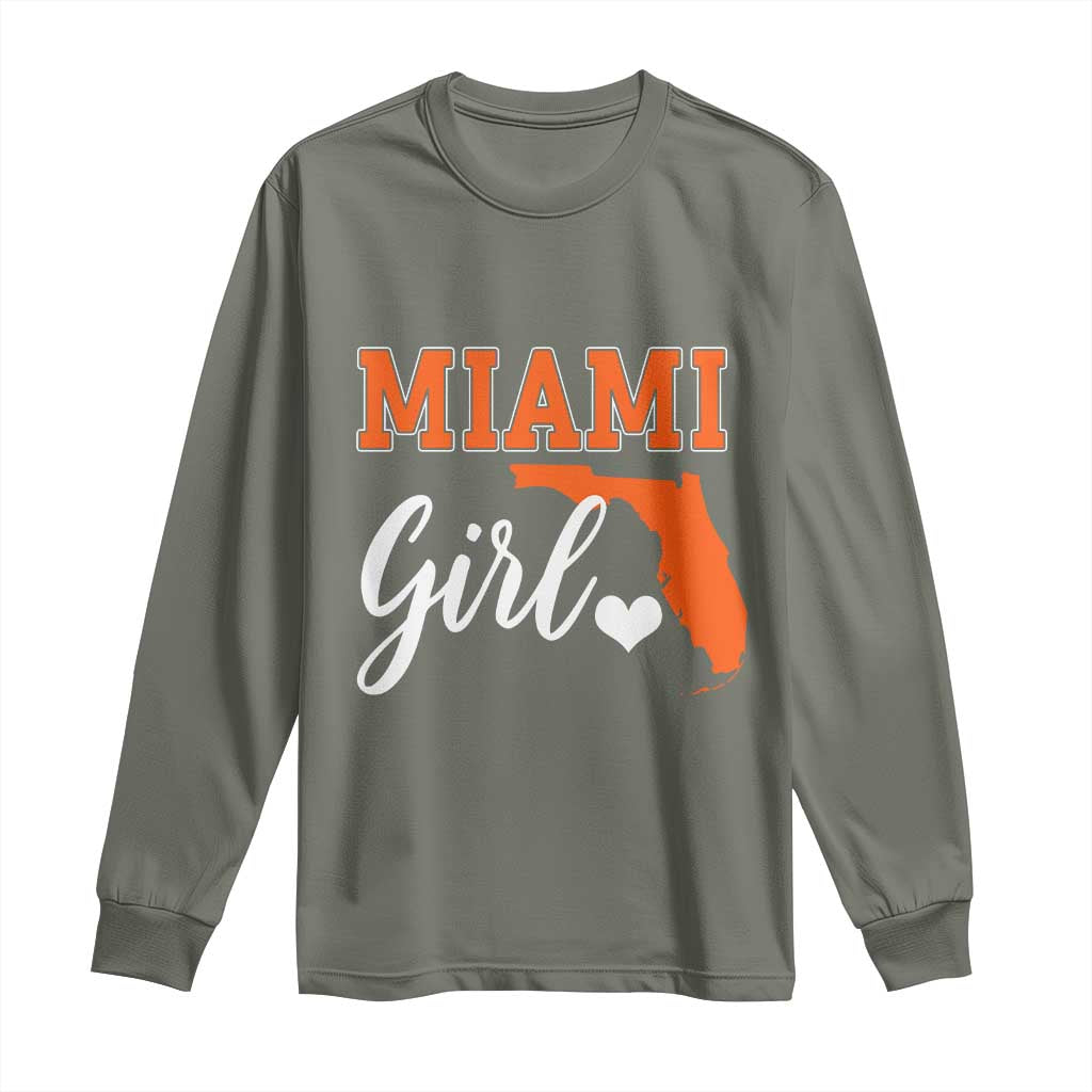 Miami Girl Pride Long Sleeve Shirt Florida State Map Local Love