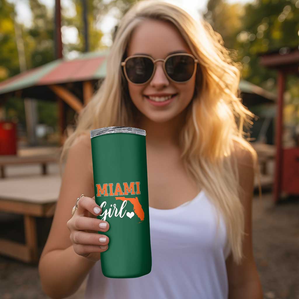 Miami Girl Pride Skinny Tumbler Florida State Map Local Love