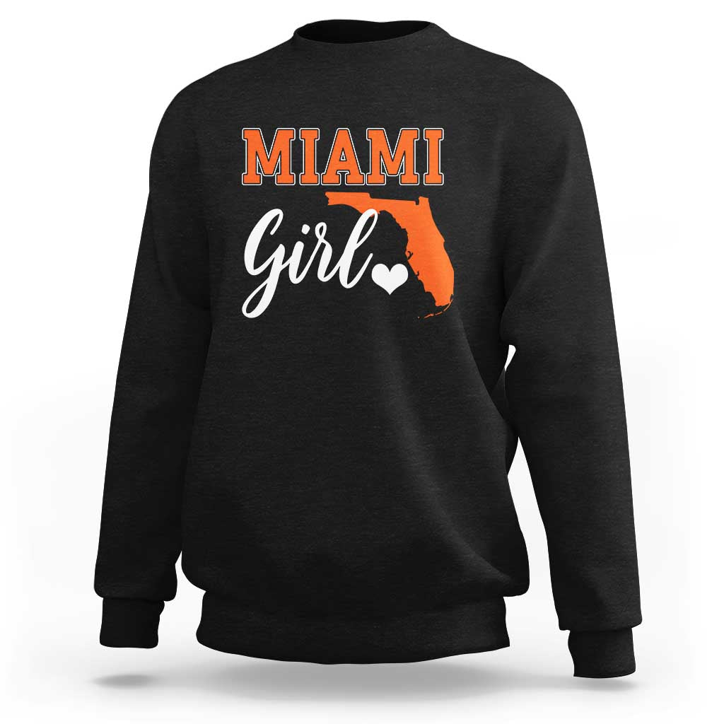 Miami Girl Pride Sweatshirt Florida State Map Local Love