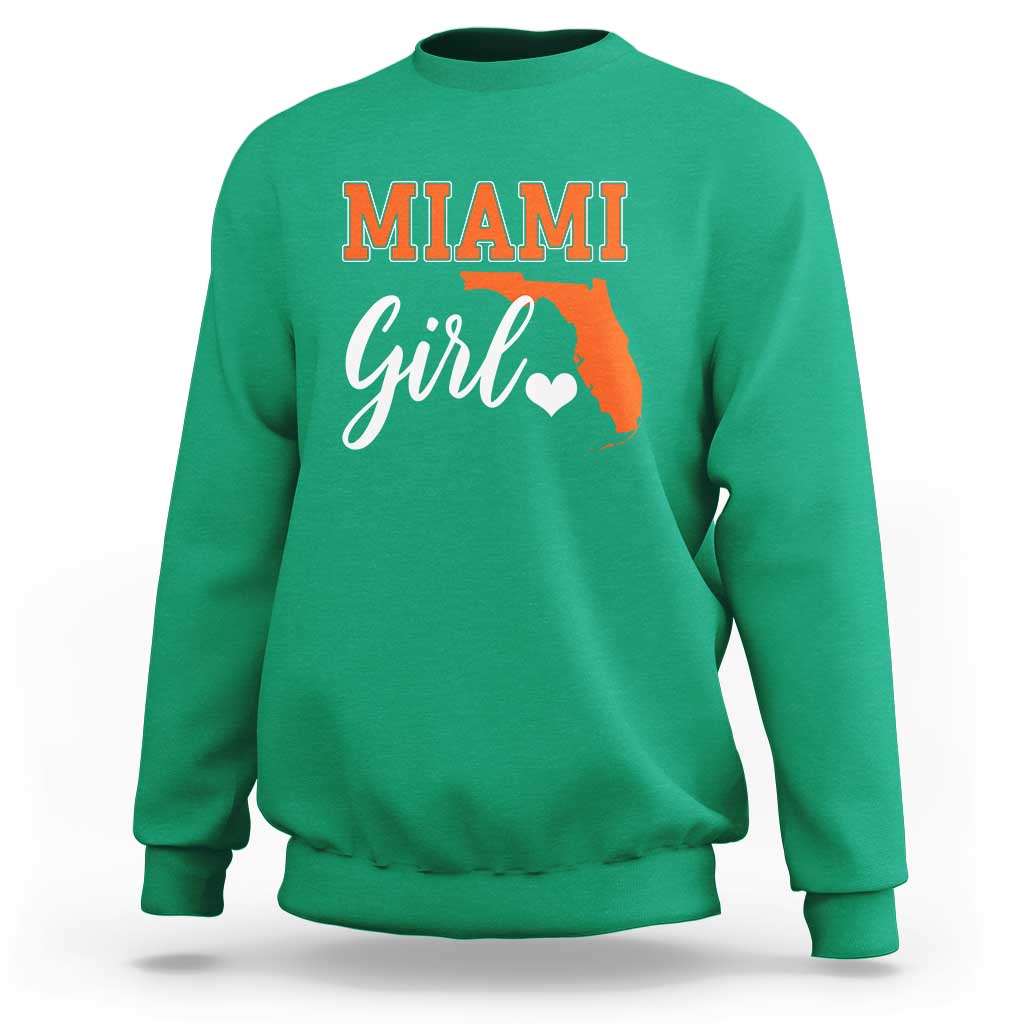 Miami Girl Pride Sweatshirt Florida State Map Local Love
