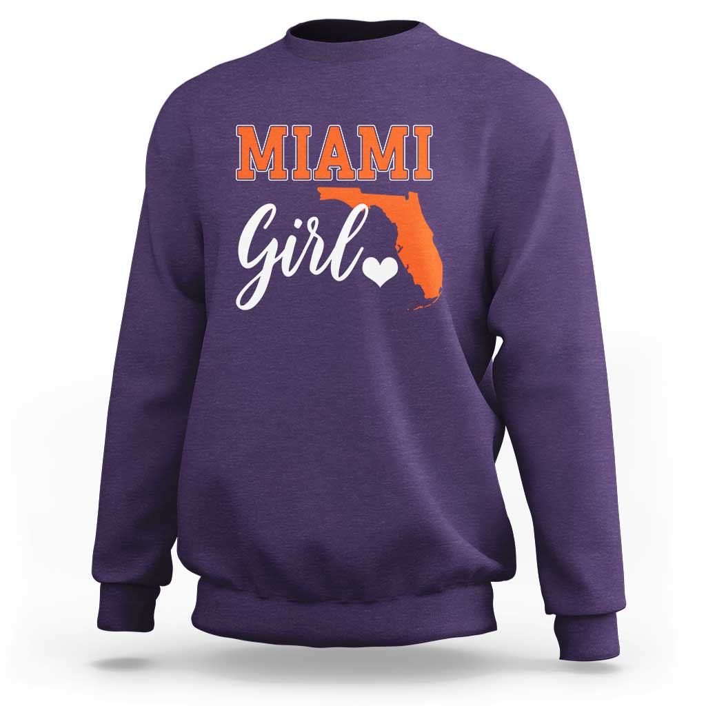 Miami Girl Pride Sweatshirt Florida State Map Local Love