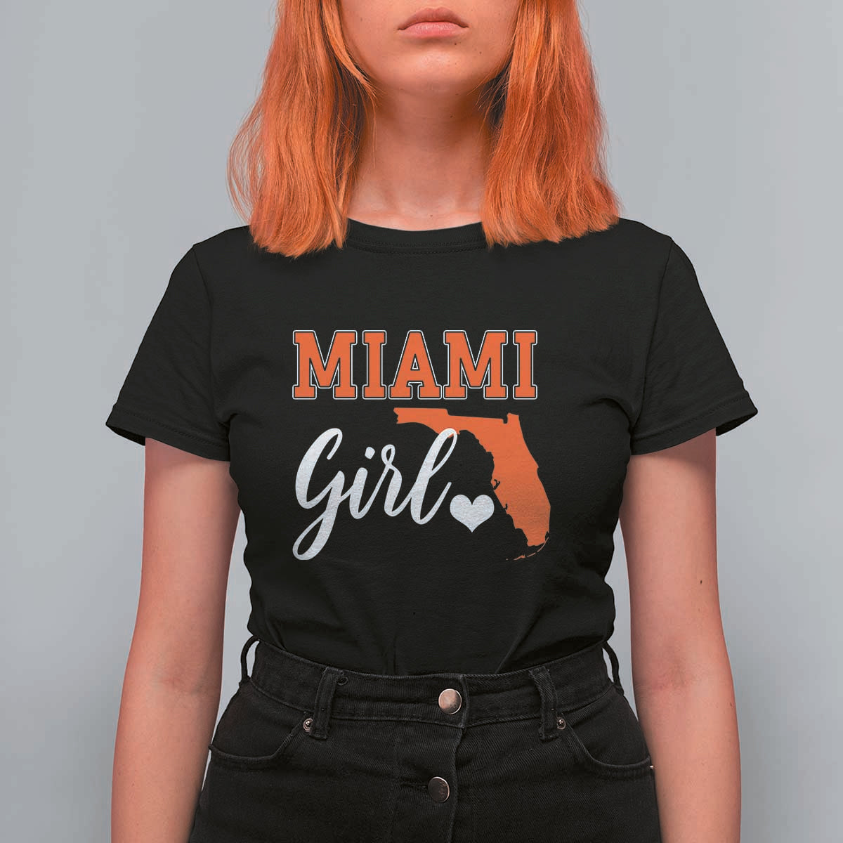 Miami Girl Pride T Shirt For Women Florida State Map Local Love