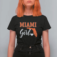 Miami Girl Pride T Shirt For Women Florida State Map Local Love