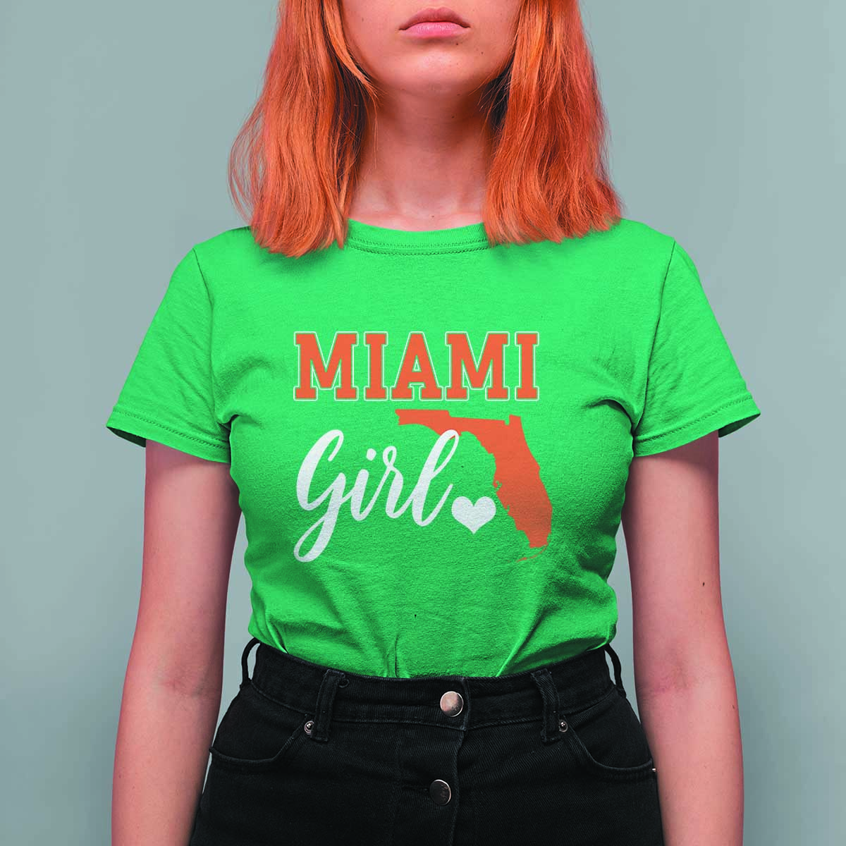 Miami Girl Pride T Shirt For Women Florida State Map Local Love