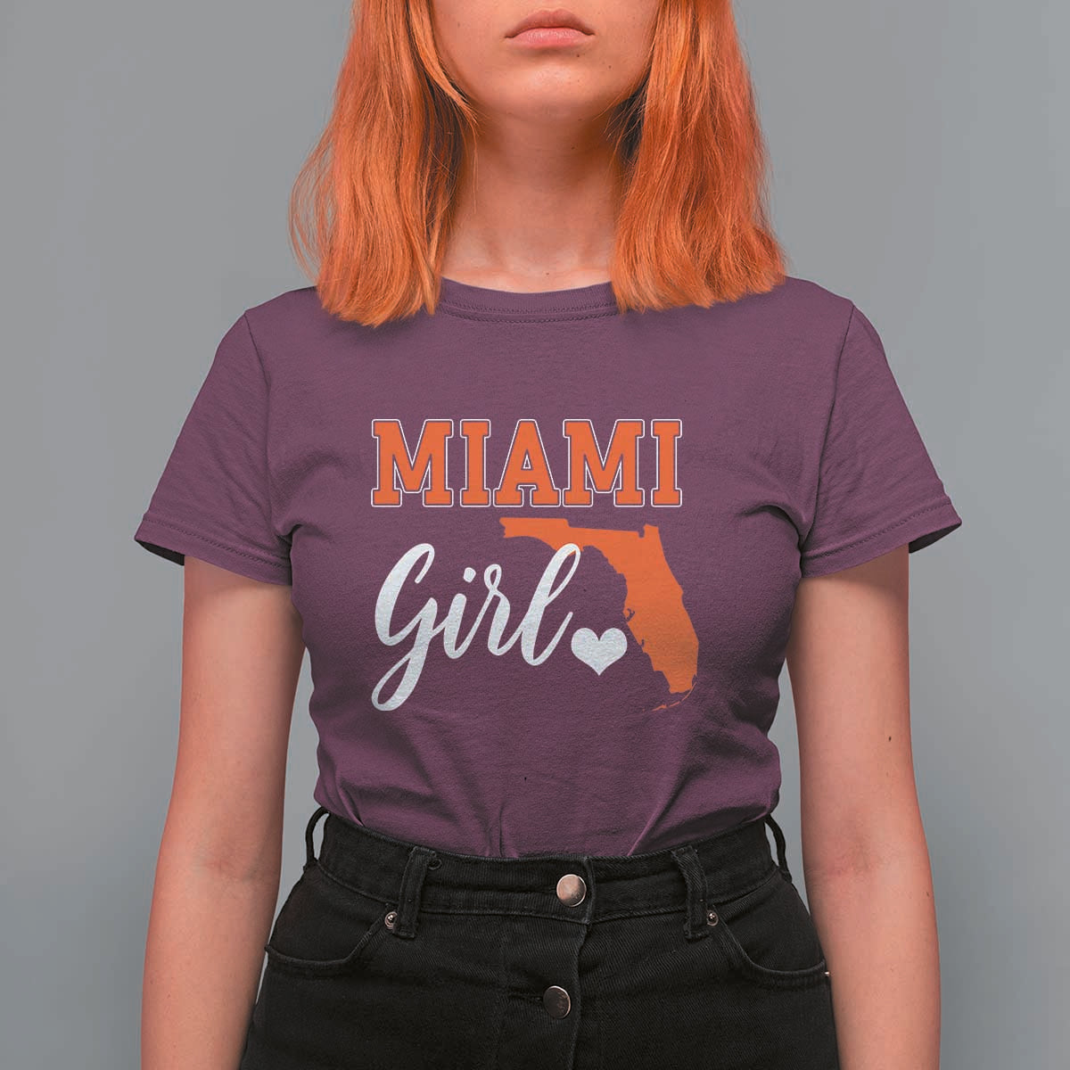 Miami Girl Pride T Shirt For Women Florida State Map Local Love