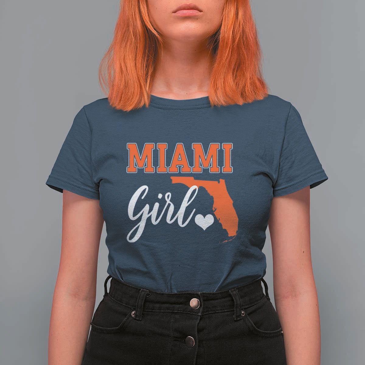 Miami Girl Pride T Shirt For Women Florida State Map Local Love