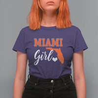 Miami Girl Pride T Shirt For Women Florida State Map Local Love