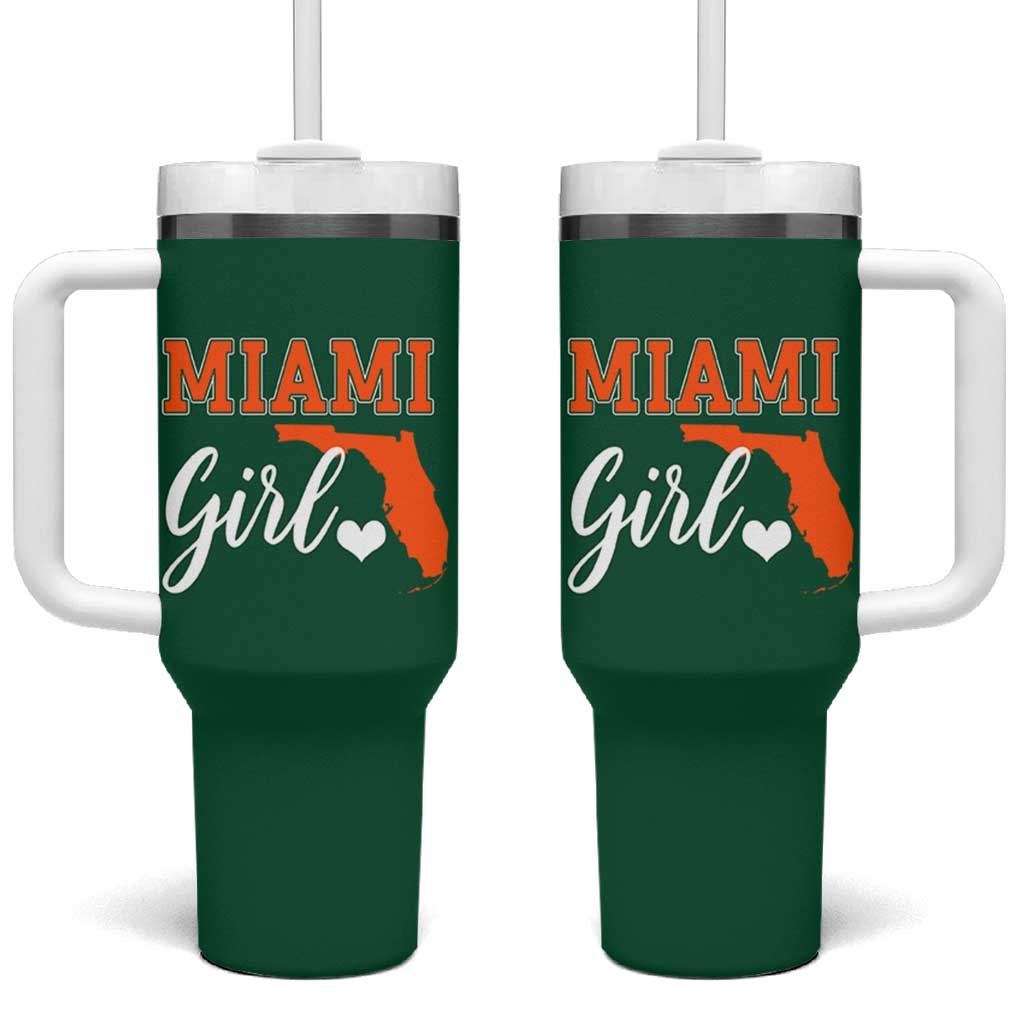 Miami Girl Pride Tumbler With Handle Florida State Map Local Love