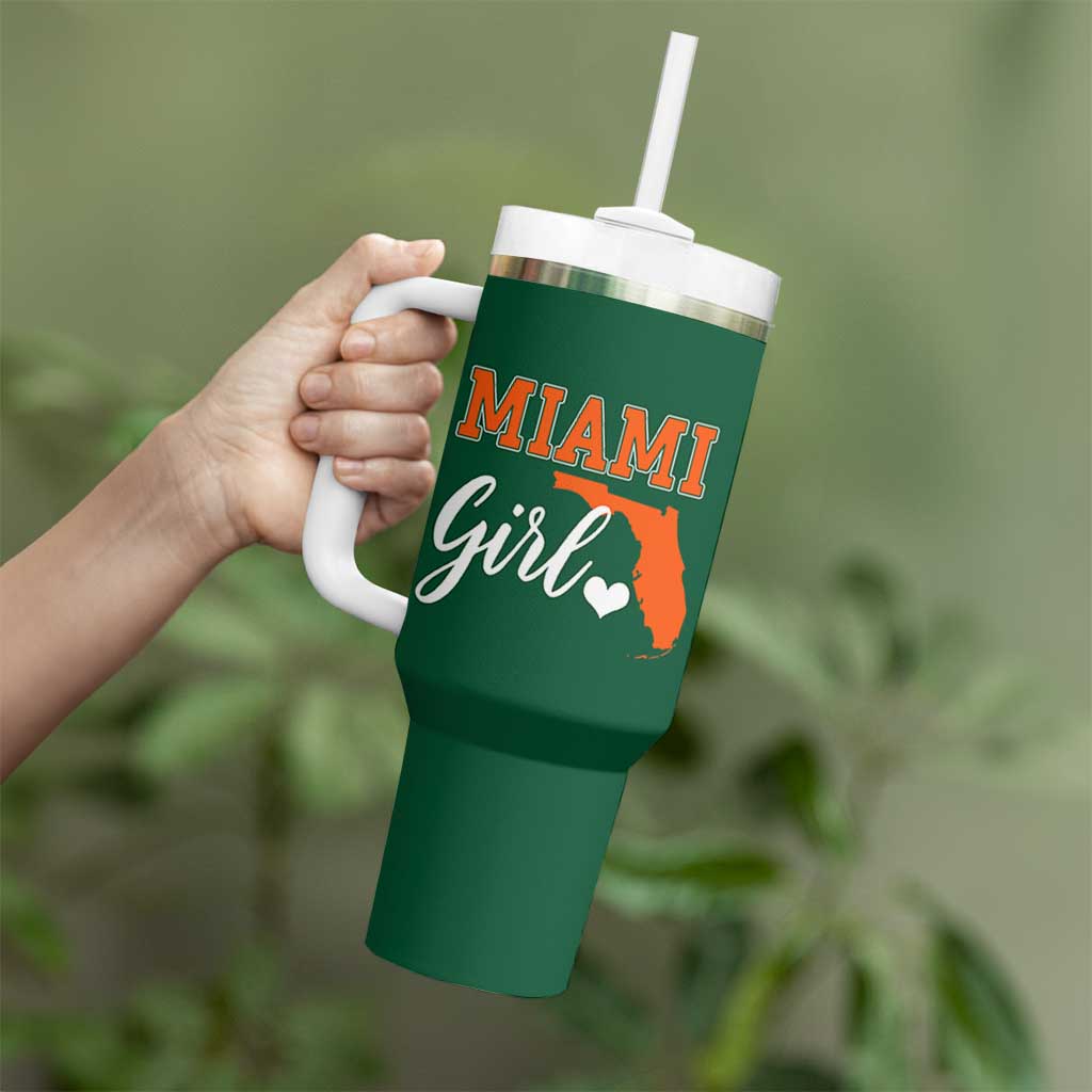 Miami Girl Pride Tumbler With Handle Florida State Map Local Love