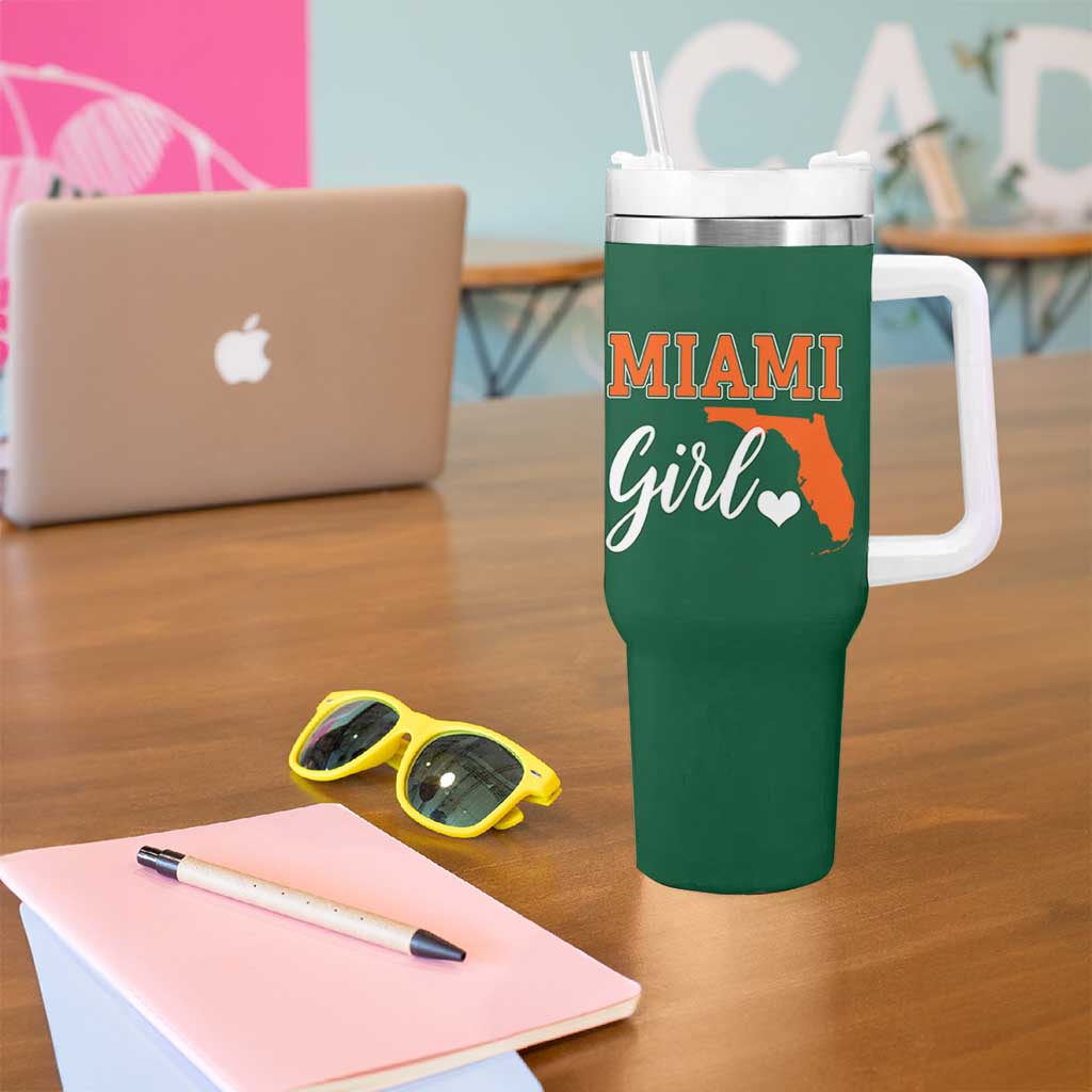 Miami Girl Pride Tumbler With Handle Florida State Map Local Love