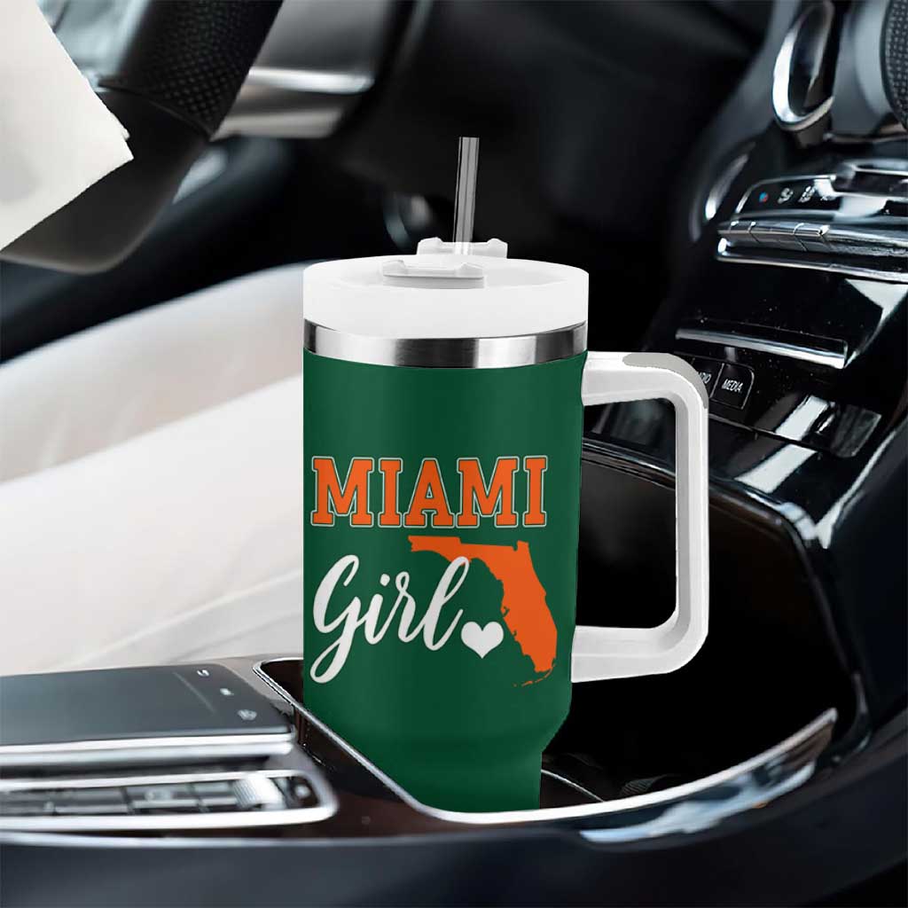 Miami Girl Pride Tumbler With Handle Florida State Map Local Love