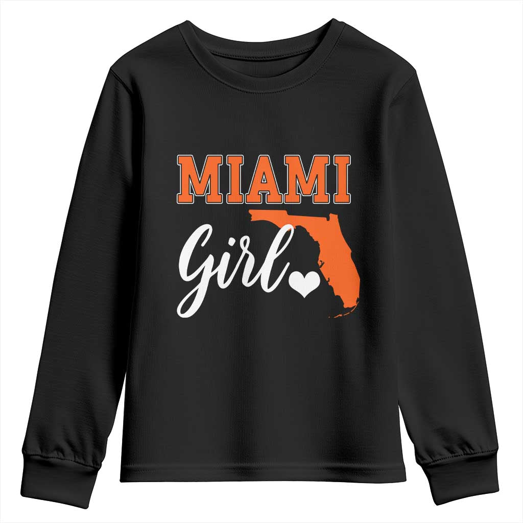 Miami Girl Pride Youth Sweatshirt Florida State Map Local Love