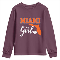 Miami Girl Pride Youth Sweatshirt Florida State Map Local Love