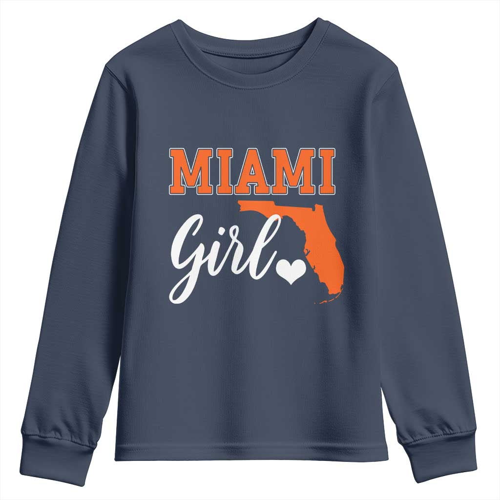 Miami Girl Pride Youth Sweatshirt Florida State Map Local Love
