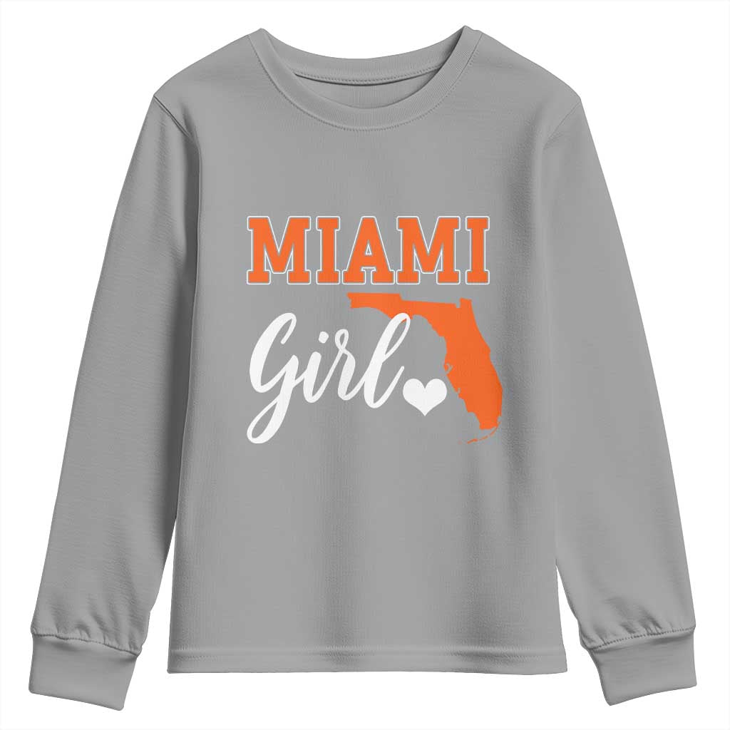 Miami Girl Pride Youth Sweatshirt Florida State Map Local Love