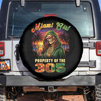 Miami Girl Skeleton Property of the 305 Spare Tire Cover Tropical City Florida Pride Street Style