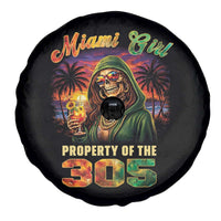Miami Girl Skeleton Property of the 305 Spare Tire Cover Tropical City Florida Pride Street Style