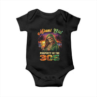 Miami Girl Skeleton Property of the 305 Baby Onesie Tropical City Florida Pride Street Style
