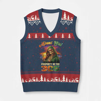 Miami Girl Skeleton Property of the 305 V-Neck Knit Sweater Vest Tropical City Florida Pride Street Style
