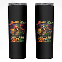 Miami Girl Skeleton Property of the 305 Skinny Tumbler Tropical City Florida Pride Street Style