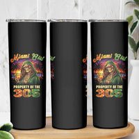 Miami Girl Skeleton Property of the 305 Skinny Tumbler Tropical City Florida Pride Street Style
