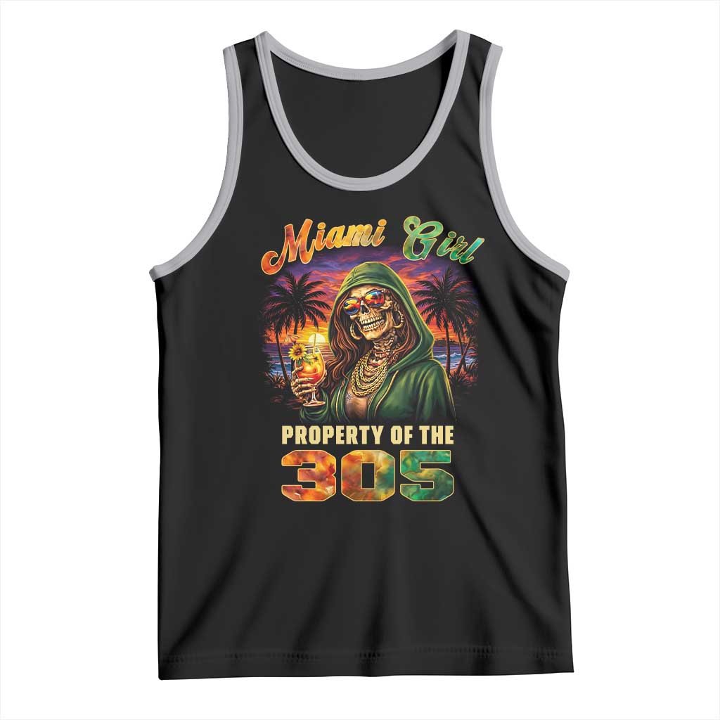 Miami Girl Skeleton Property of the 305 Tank Top Tropical City Florida Pride Street Style