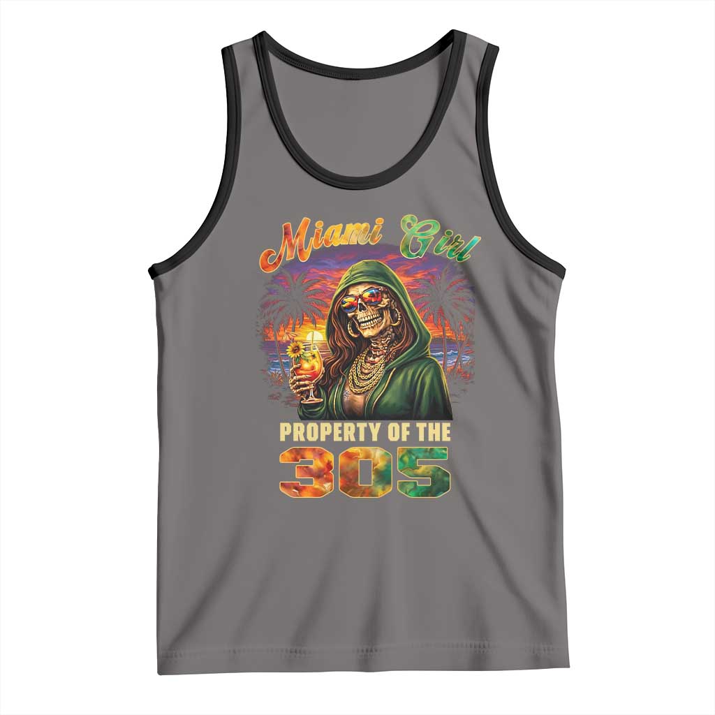 Miami Girl Skeleton Property of the 305 Tank Top Tropical City Florida Pride Street Style