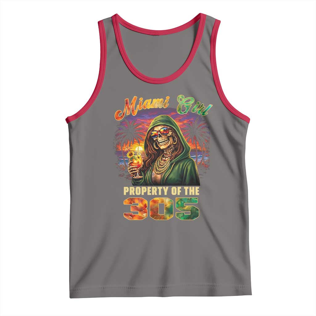 Miami Girl Skeleton Property of the 305 Tank Top Tropical City Florida Pride Street Style