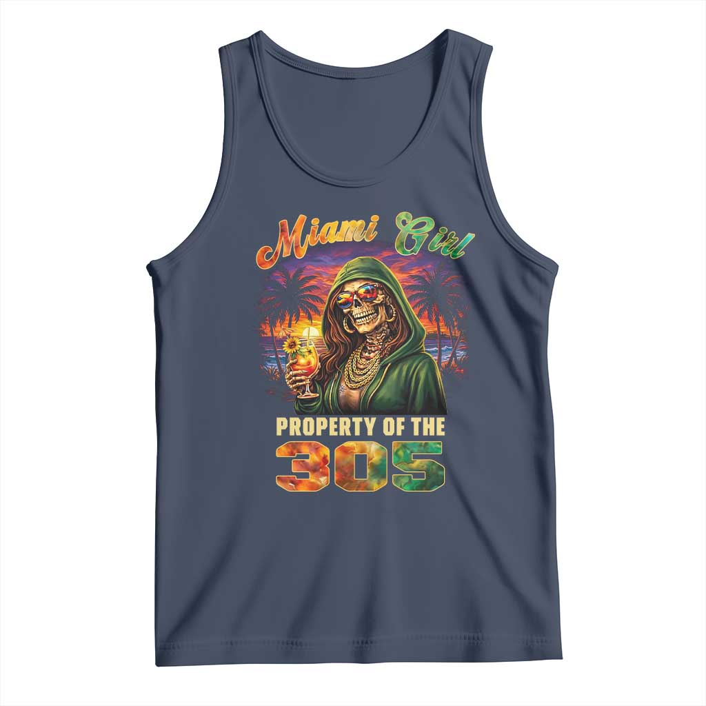 Miami Girl Skeleton Property of the 305 Tank Top Tropical City Florida Pride Street Style