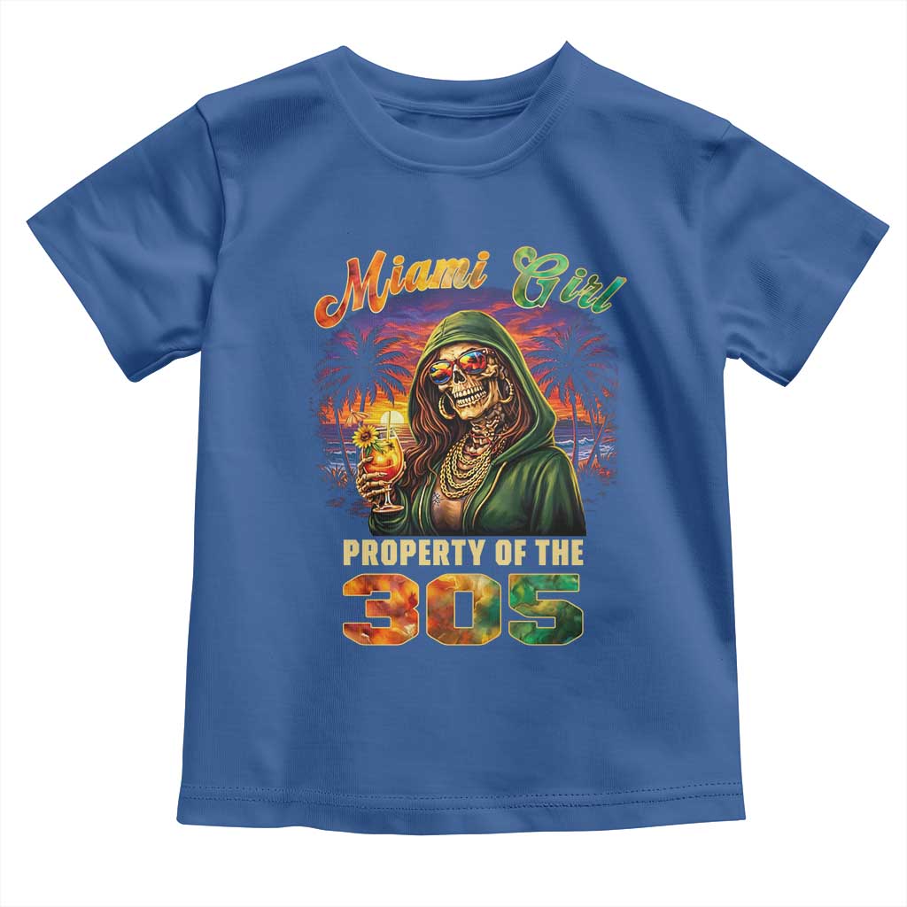 Miami Girl Skeleton Property of the 305 Toddler T Shirt Tropical City Florida Pride Street Style