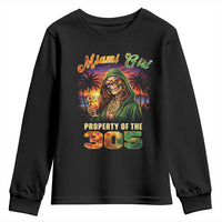 Miami Girl Skeleton Property of the 305 Youth Sweatshirt Tropical City Florida Pride Street Style