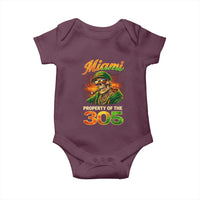 Miami Property of the 305 Skeleton Graphic Baby Onesie Street King with Sunset Florida Swag