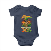 Miami Property of the 305 Skeleton Graphic Baby Onesie Street King with Sunset Florida Swag