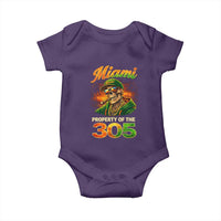 Miami Property of the 305 Skeleton Graphic Baby Onesie Street King with Sunset Florida Swag