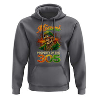 Miami Property of the 305 Skeleton Graphic Hoodie Street King with Sunset Florida Swag