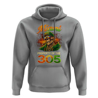 Miami Property of the 305 Skeleton Graphic Hoodie Street King with Sunset Florida Swag