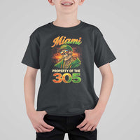 Miami Property of the 305 Skeleton Graphic T Shirt For Kid Street King with Sunset Florida Swag