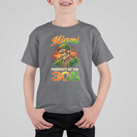 Miami Property of the 305 Skeleton Graphic T Shirt For Kid Street King with Sunset Florida Swag