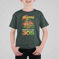 Miami Property of the 305 Skeleton Graphic T Shirt For Kid Street King with Sunset Florida Swag