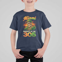 Miami Property of the 305 Skeleton Graphic T Shirt For Kid Street King with Sunset Florida Swag