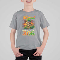 Miami Property of the 305 Skeleton Graphic T Shirt For Kid Street King with Sunset Florida Swag