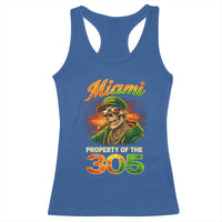 Miami Property of the 305 Skeleton Graphic Racerback Tank Top Street King with Sunset Florida Swag