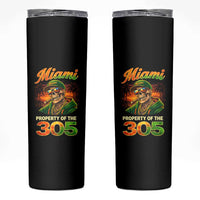 Miami Property of the 305 Skeleton Graphic Skinny Tumbler Street King with Sunset Florida Swag