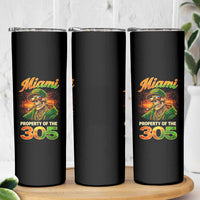 Miami Property of the 305 Skeleton Graphic Skinny Tumbler Street King with Sunset Florida Swag