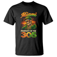 Miami Property of the 305 Skeleton Graphic T Shirt Street King with Sunset Florida Swag