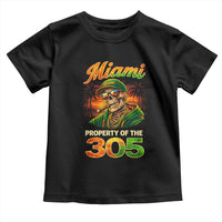 Miami Property of the 305 Skeleton Graphic Toddler T Shirt Street King with Sunset Florida Swag