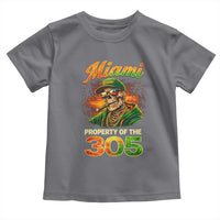 Miami Property of the 305 Skeleton Graphic Toddler T Shirt Street King with Sunset Florida Swag