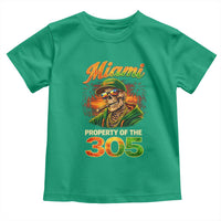 Miami Property of the 305 Skeleton Graphic Toddler T Shirt Street King with Sunset Florida Swag